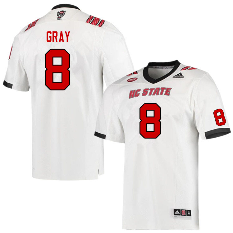 Men #8 Julian Gray NC State Wolfpack College Football Jerseys Sale-White - Click Image to Close